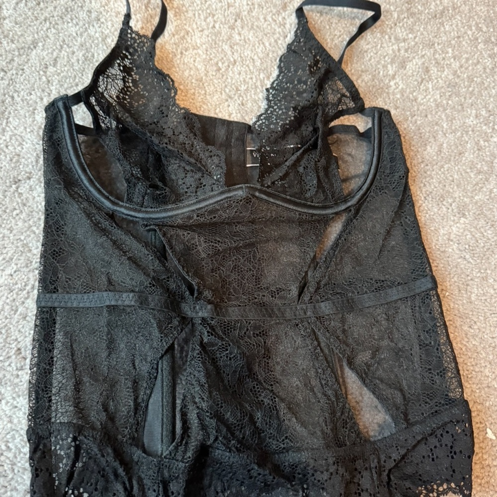 Victoria's Secret Black Lace Chemise